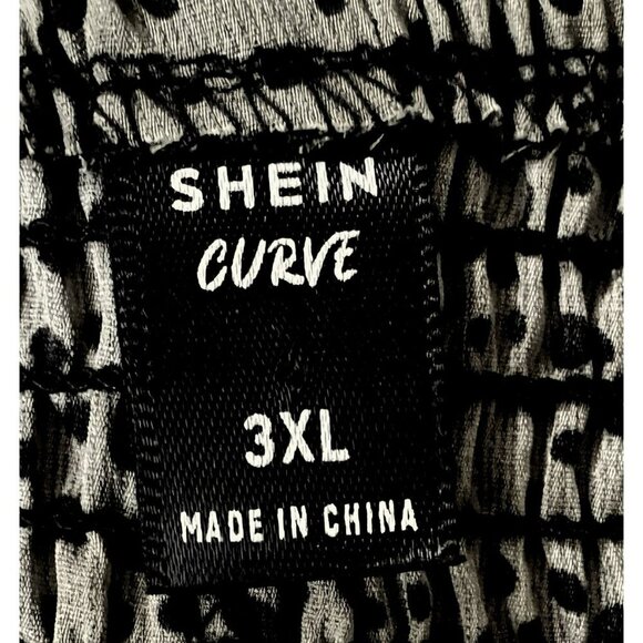 Shein Curve 3XL Shirred Polka Dot High Waist Pull-On Shorts Drawstring Sage - Picture 3 of 4